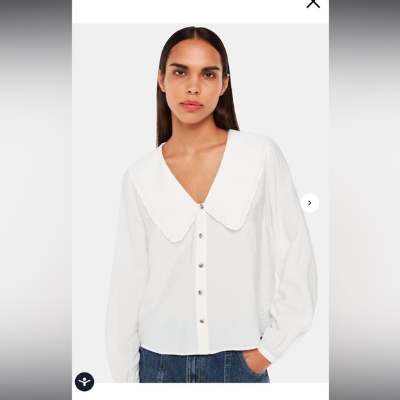 Whistles White Oversized Collar Detail Top‎ - Picture 1 of 11